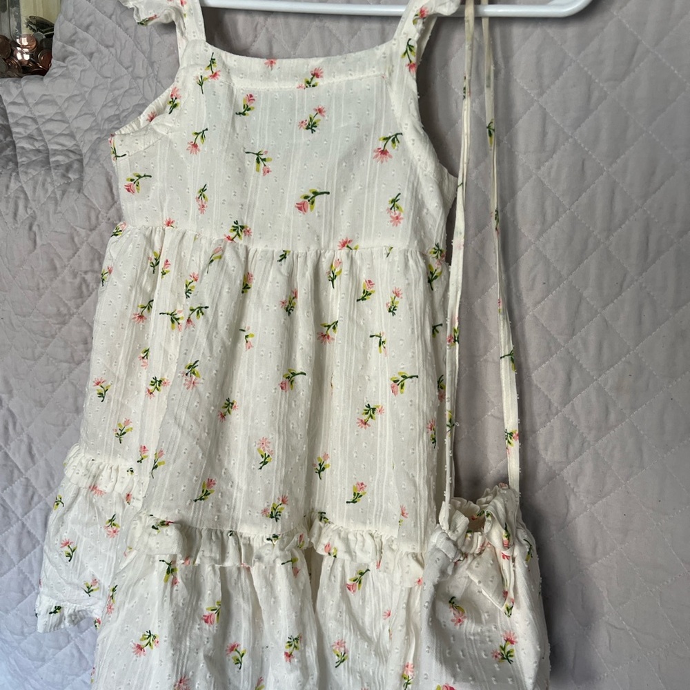 Tahari White Floral Kids Casual Dress